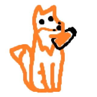 🐺 лиса, мультфильм, оранжевый, животное, рисунок, млекопитающее whatsapp sticker