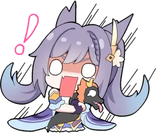 🙀 Anime, Gadis, Terkejut, Seru, Naga, Kartun whatsapp sticker