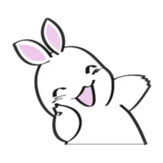 😉 lapin, lapinou, mignon, animal, dessin animé whatsapp sticker