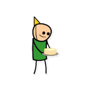 😋 strichmännchen, geburtstag, party, feier, kuchen, cartoon, figur telegram sticker
