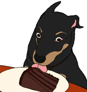 🍰 Hund, Kuchen, Schokolade, Essen, Dessert, Tier, Haustier telegram sticker
