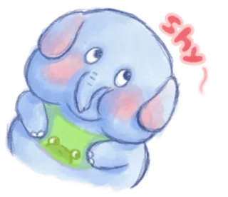 🍯 shy Elefant, süß, Tier, schüchtern telegram sticker