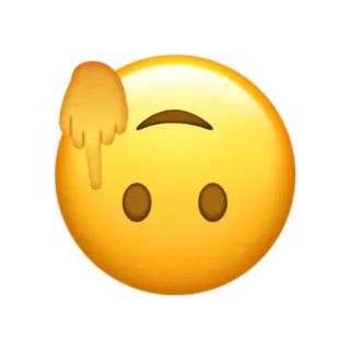 👆 Emoji, Rosto de cabeça para baixo, Sarcasmo, Despreocupado, Humor telegram sticker