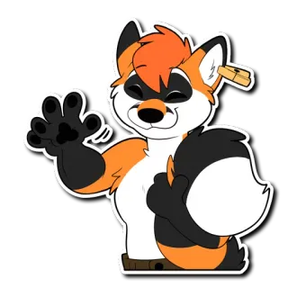 👋 volpe, antropomorfo, cartone animato, furry, animale, personaggio telegram sticker