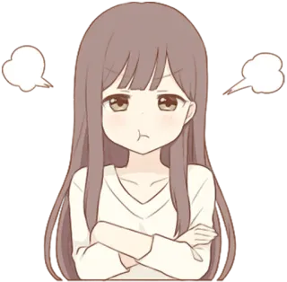 😤 wütend, Anime, Cartoon, süß, Mädchen, gereizt, Manga telegram sticker