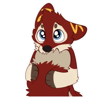 😳 Furry, Animal, Lindo, Pegatina, Dibujos animados, Ilustración telegram sticker