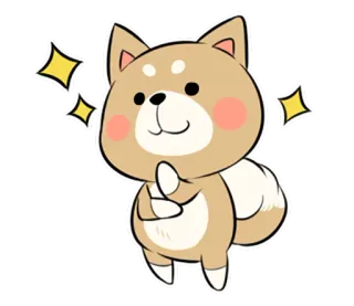 🤔 собака, сиба ину, милый, блестки, животное telegram sticker