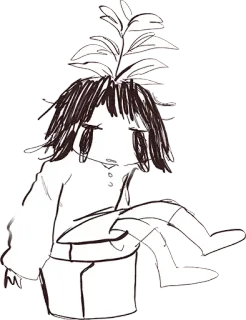 😖 Pflanze, Zeichnung, Illustration, traurig, Figur telegram sticker
