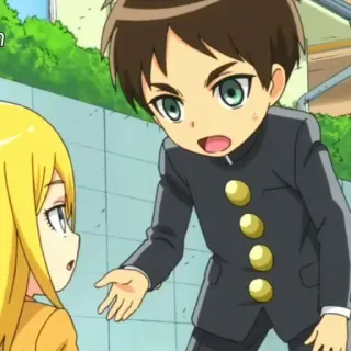 🕶 Eren Yeager Attack on Titan Anime, Personage, Schooluniform, Eren Yeager telegram sticker