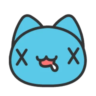 🐮 猫, 死んだ, かわいい, 漫画, ステッカー, 動物, 表情 telegram sticker