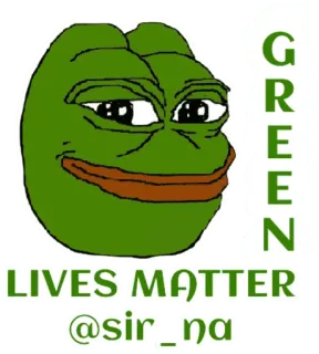 ✌️ Pepe the Frog GREEN LIVES MATTER Pepe, Sapo, Vidas Verdes Importam, Meme, Meme da internet telegram sticker