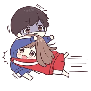 ❤️ 漫画, ちびキャラ, ハグ, アニメ, カップル, ロマンス telegram sticker