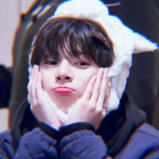 🌱 เคป๊อป, ไอดอล, เอเชีย, น่ารัก, แกะ, หมวก, ภาพเหมือน telegram sticker