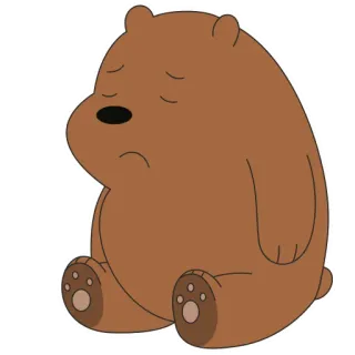 😞 Grizzly We Bare Bears Cartone animato, Orso, Triste, Grizzly, We Bare Bears telegram sticker