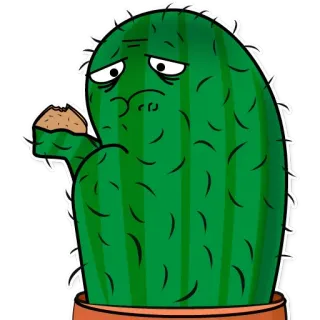 😡 선인장, 만화, 슬픈, 간식, 식물, 일러스트 telegram sticker