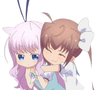 🤗 anime, fofo, kawaii, amigos, garota telegram sticker