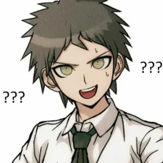 ❓ Hajime Hinata Danganronpa ??? Anime, Mangá, Confusão, Pontos de interrogação, Hajime, Hinata whatsapp sticker