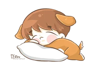 😴 ngủ, chó, chó con, dễ thương, kawaii, hoạt hình, đáng yêu telegram sticker