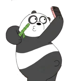 ✌ Panda We Bare Bears パンダ, 漫画, ぼくらベアベアーズ, クマ, 自撮り telegram sticker