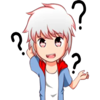 ❓ anime, question mark, chibi, cartoon, character, cute telegram sticker
