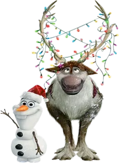 🎉 Olaf, Sven Frozen オラフ, スヴェン, クリスマス, アナと雪の女王, ディズニー, 雪だるま, トナカイ telegram sticker