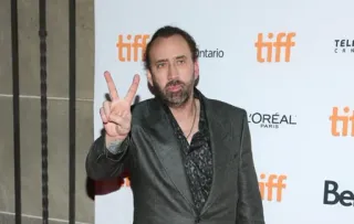 🥃 Nicolas Cage actor, celebrity, man, peace sign telegram sticker