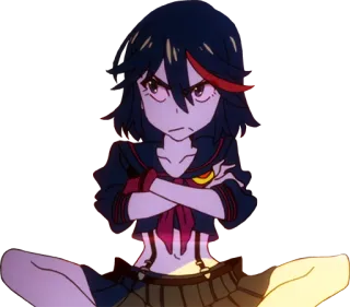🙄 Ryuko Matoi Kill la Kill Anime, Kill la Kill, Ryuko Matoi, Serio, Braccia conserte whatsapp sticker