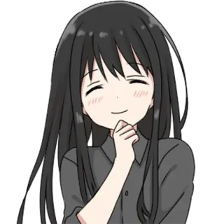 😄 Anime, Mädchen, lächelnd, süß, Cartoon telegram sticker