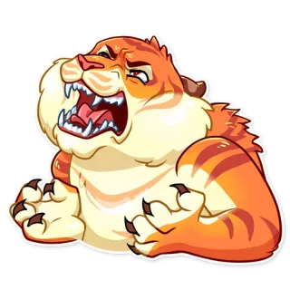 😡 tigre, en colère, animal, dessin animé, orange, faune telegram sticker