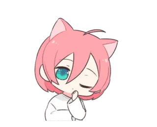 😉 Чиби, Аниме, Кошачьи ушки, Милый, Каваий telegram sticker