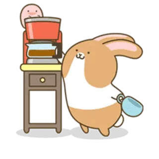 Coffee Rabbit- @cocopry @Chamoosh telegram stickers