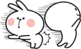 😐 bunny, cute, cartoon, animal, white telegram sticker