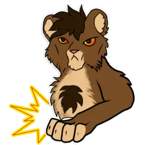 👇 lion, en colère, dessin animé, animal, chat whatsapp sticker