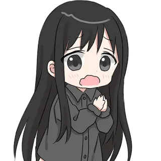 😖 Anime, Chibi, Ragazza, Triste, Arrabbiato/a telegram sticker