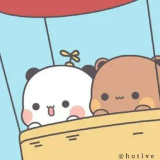 😧 @hotlve cartoon, cute, bears, balloon, kawaii telegram sticker