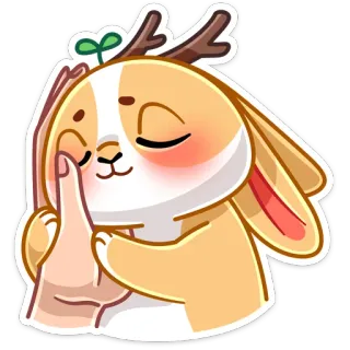 🤦‍♀️ conejo, animal, lindo, sticker, dibujos animados, astas, conejo telegram sticker