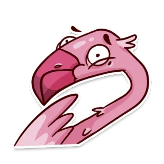 🤢 Desenho animado, Flamingo, Pássaro, Rosa, Engraçado, Malucas, Emoji telegram sticker