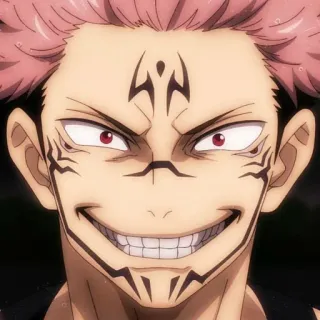 ✨ Ryomen Sukuna Jujutsu Kaisen anime, manga, cursed spirit, smile, villain telegram sticker