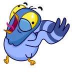 😨 oiseau, dessin animé, animal, drôle, mignon telegram sticker