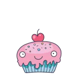 ☺️ Cupcake, Dulce, Postre, Comida, Corazón, Lindo telegram sticker