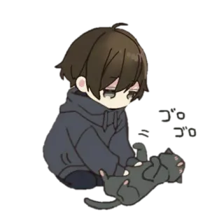 ♥️ boy, cat, cute, anime, cartoon telegram sticker