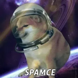 🙂 doge SPAMCE doge, meme, space, astronaut, dog telegram sticker