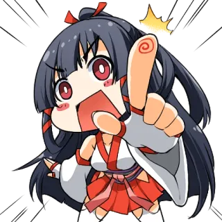 😩 dziewczyna anime, zły, wskazujący, kreskówka, manga, anime, japoński telegram sticker