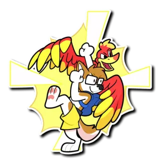 🎮 furry, antro, antropomorfo, animal, dibujo animado, personaje, perro, pájaro telegram sticker