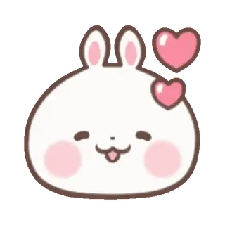 🐰 cute, rabbit, love, heart, kawaii, bunny, cartoon telegram sticker