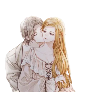 😘 пара, романтика, любовь, поцелуй, искусство, иллюстрация telegram sticker