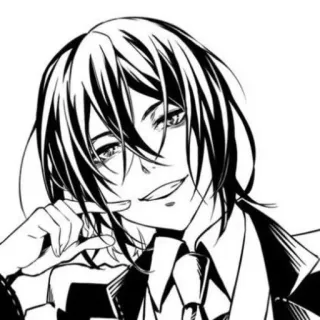 🎲 Anime, Manga, Porträt, Charakter, Schwarzweiß telegram sticker