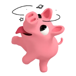 😖 cochon, animal, mignon, rose, dessin animé, joyeux telegram sticker