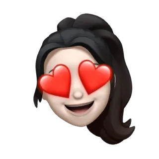 🎡 Emoji, Olhos de coração, Amor, Afeição, Feliz, Mulher, Sorrindo telegram sticker