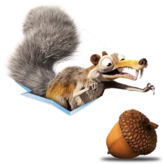 🌰 Scrat Ice Age белка, желудь, анимированный, смешной, мультфильм, Ледниковый период telegram sticker